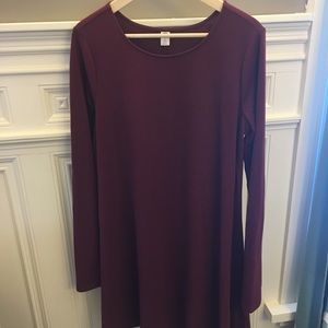 Old Navy Burgundy Swing Dress Size Large (Tall)